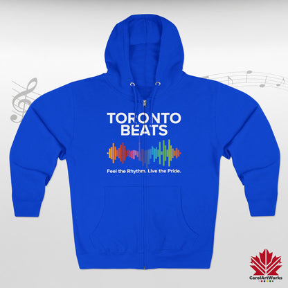 Sweat à capuche zippé Toronto Beats – Cool en ville avec un rythme chaleureux.
