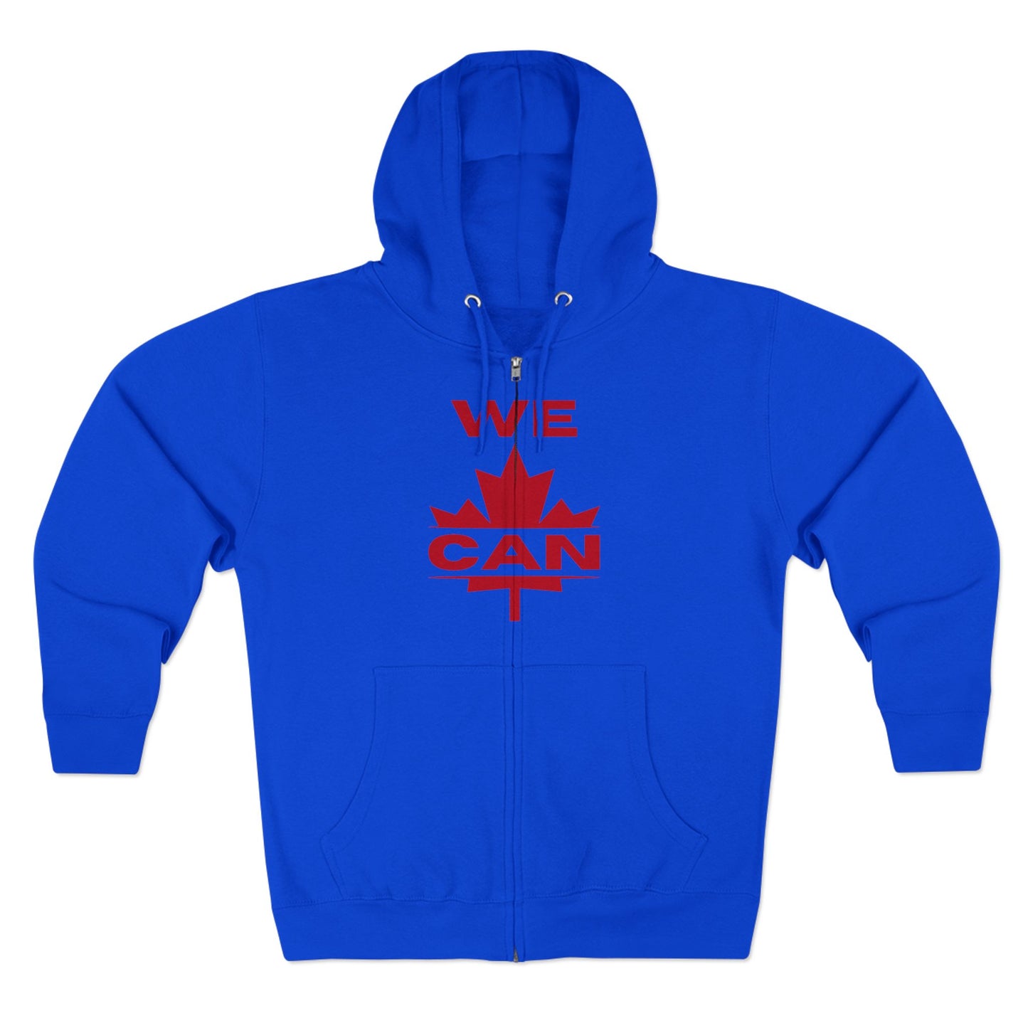 Sweat à capuche unisexe à fermeture éclair « WE CAN » avec motif feuille d'érable – Sweat à capuche motivant pour un confort quotidien, fierté canadienne