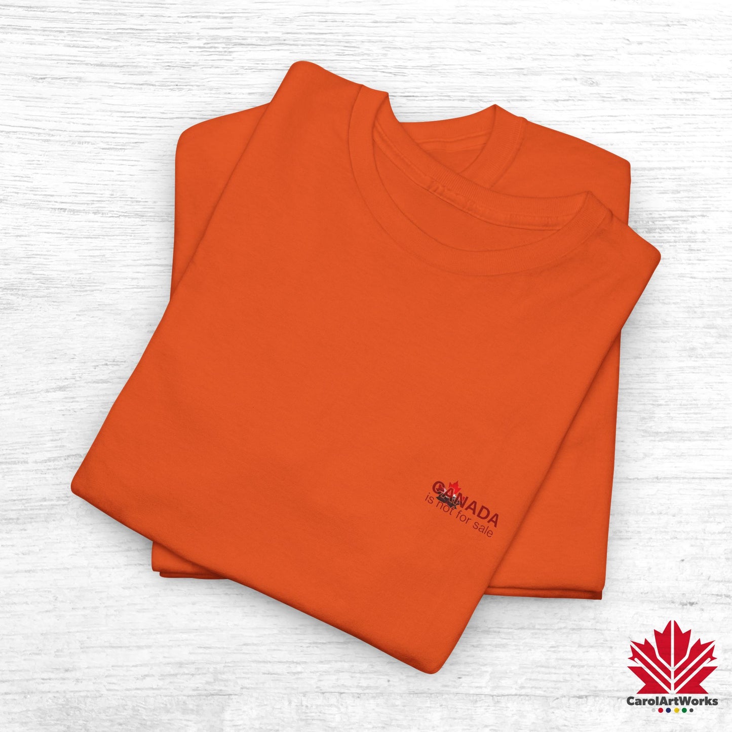 “Canada is not for Sale” Unisex Heavy Cotton Tee – Red Maple Leaf and Mountains, Stylish Canada Shirt