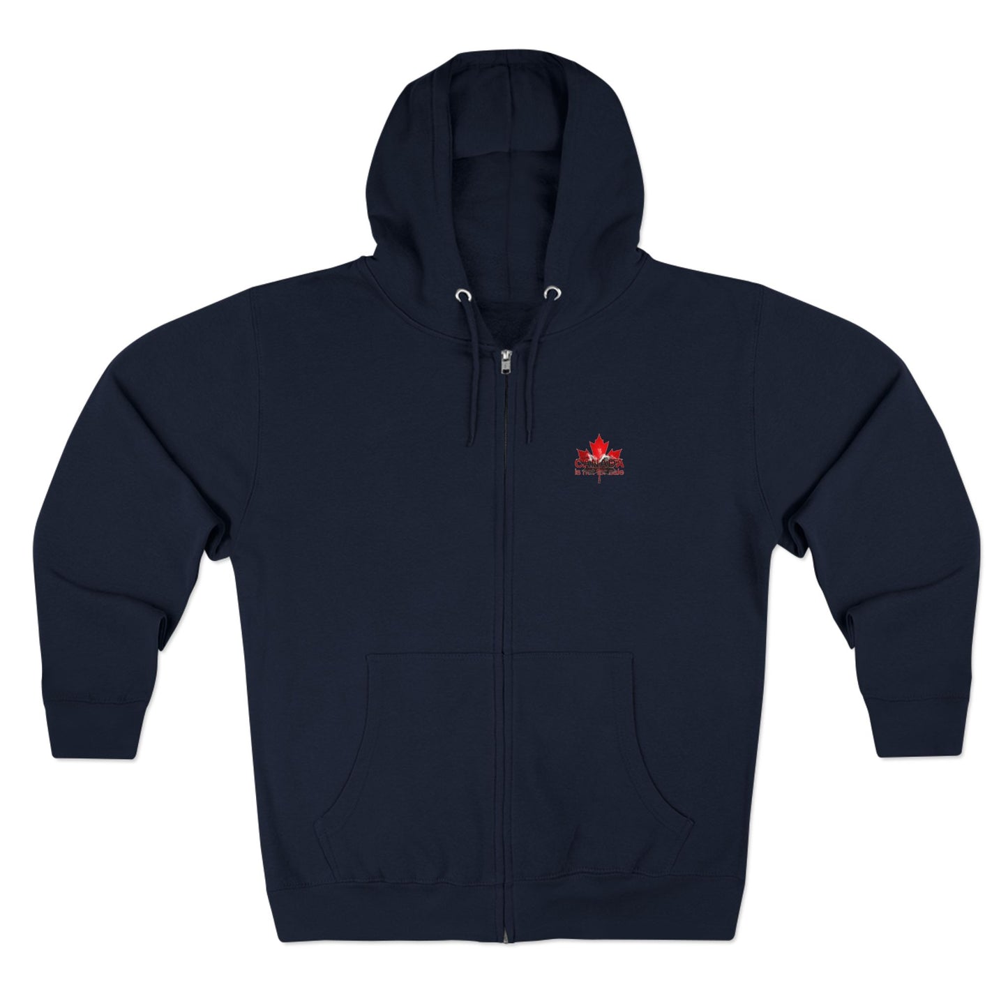 Sweat à capuche unisexe zippé « Le Canada n'est pas à vendre » – Feuille d'érable rouge et montagnes, sweat-shirt confortable et élégant pour les fiers Canadiens