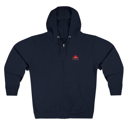 Sweat à capuche unisexe zippé « Le Canada n'est pas à vendre » – Feuille d'érable rouge et montagnes, sweat-shirt confortable et élégant pour les fiers Canadiens