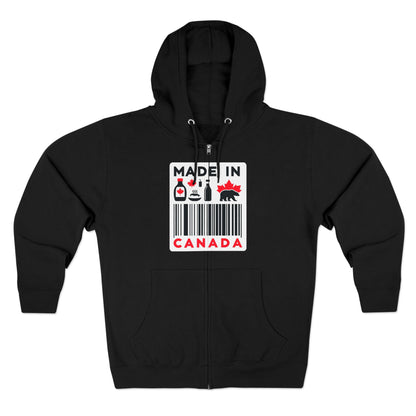 Sweat à capuche unisexe zippé « Fabriqué au Canada » – Minimaliste, ludique et fier