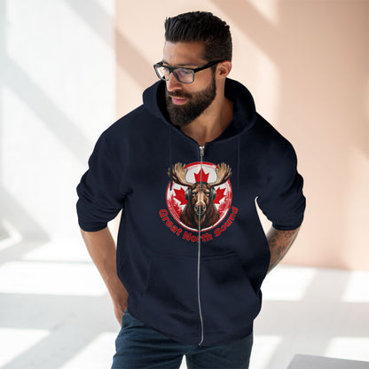"Great North Sound" Moose and Music Unisex Zip Hoodie