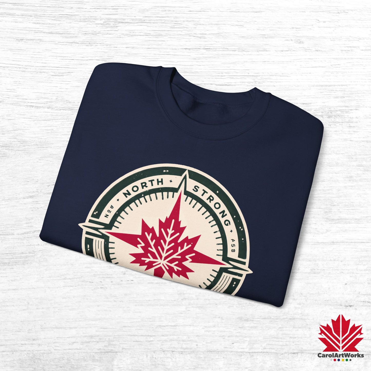 “North Strong” Compass Design Unisex Sweatshirt – Navigate Adventure with Canadian Pride