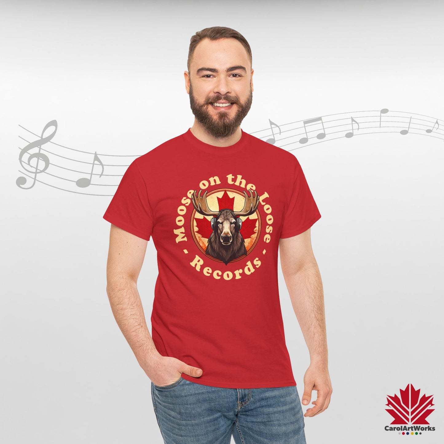 "Moose on the Loose Records" Classic Cotton Tee - Wear the Sound of Canada