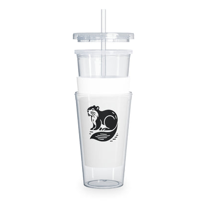scandinavian minimalistic Design BEAVER Tumbler with Straw – Nature Inspired Graphic