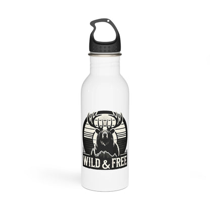 "Wild & Free" Stainless Steel Water Bottle - Adventure & Nature Inspired Drinkware