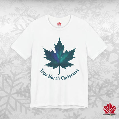 True North Christmas | Maple Leaf Holiday Tee | Proudly Canadian Christmas Shirt – Premium Cotton Gift
