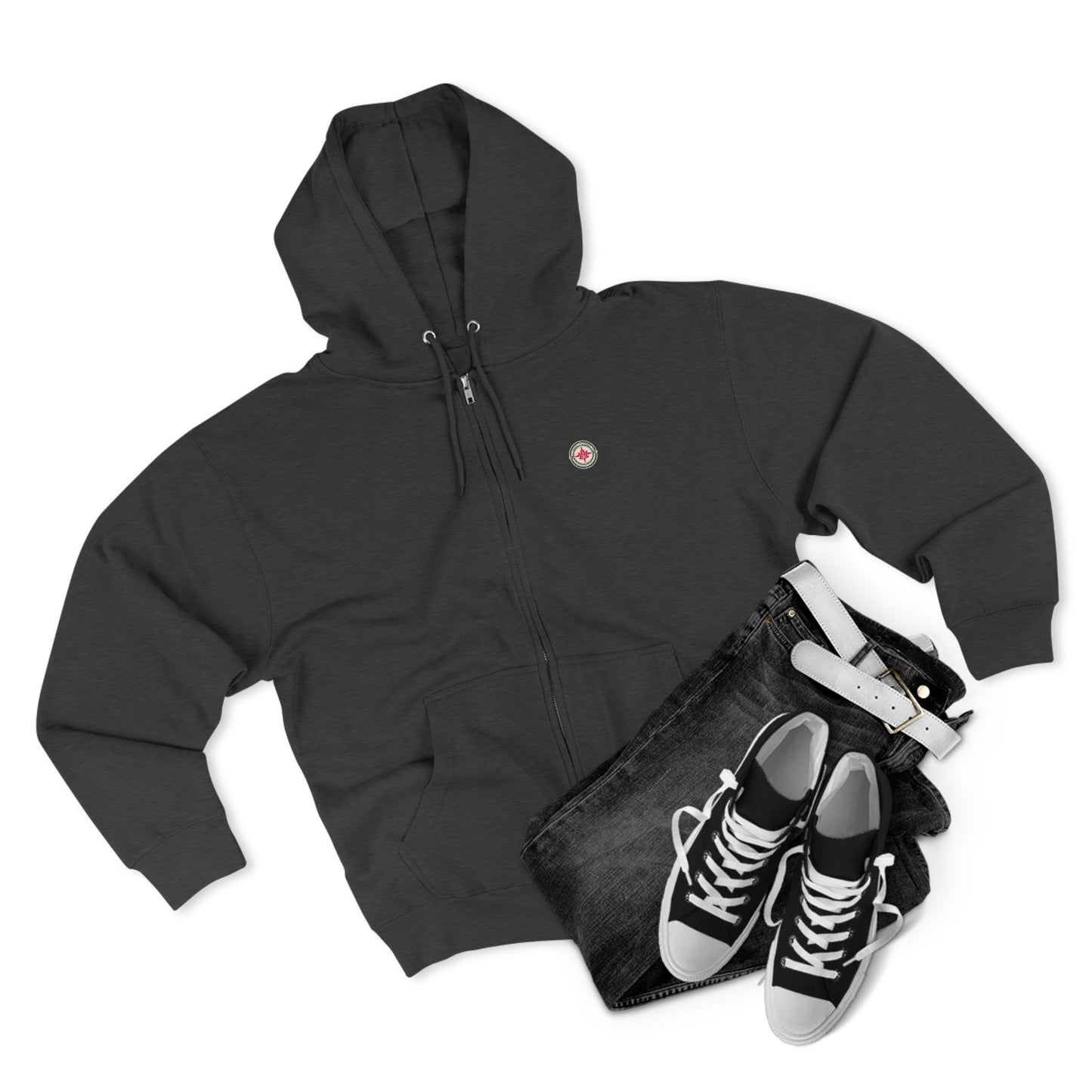 “North Strong” Compass Design Unisex Zip Hoodie – Navigate Adventure with Canadian Pride