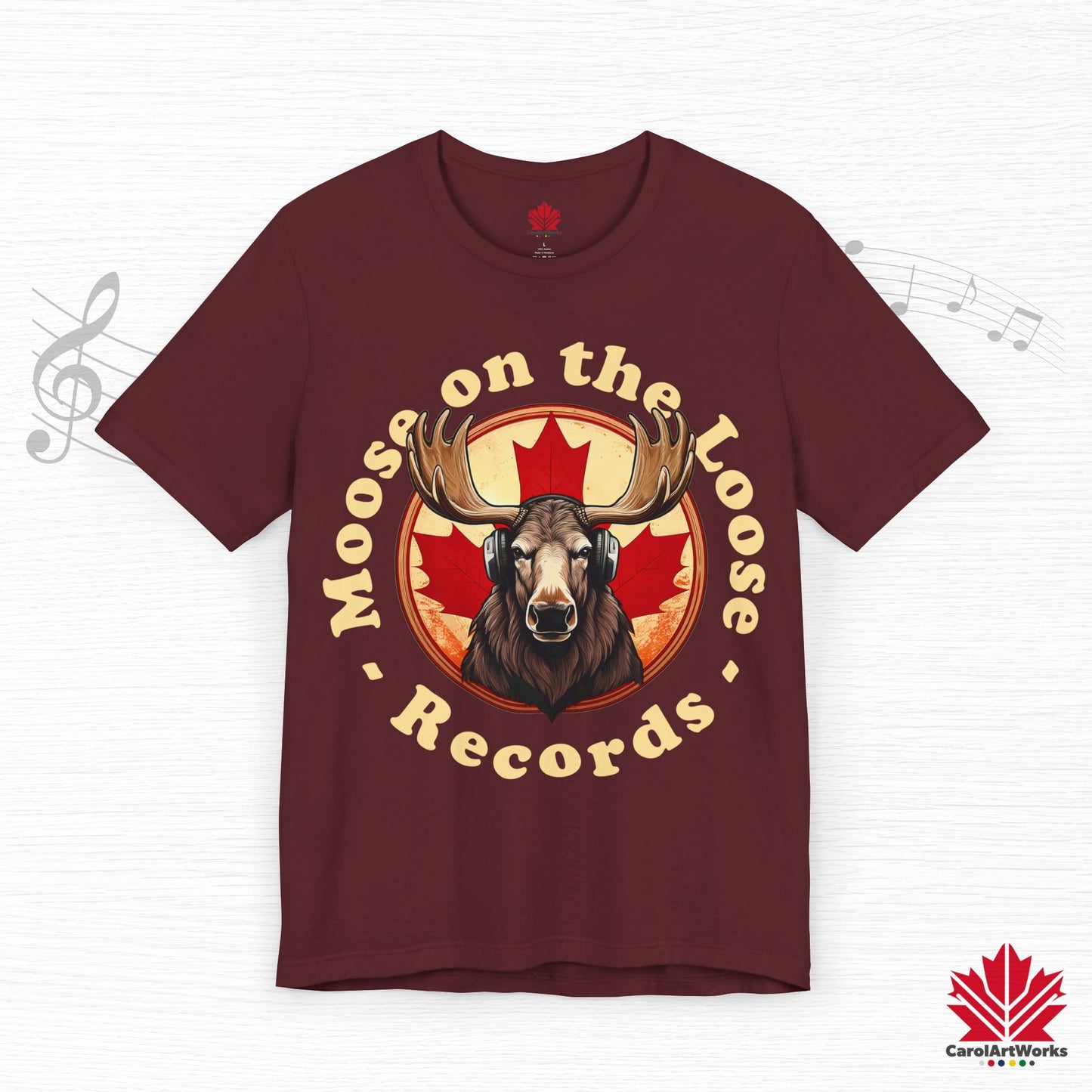 “Moose on the Loose Records” Unisex Short Sleeve Tee – A Hit for Every Playlist