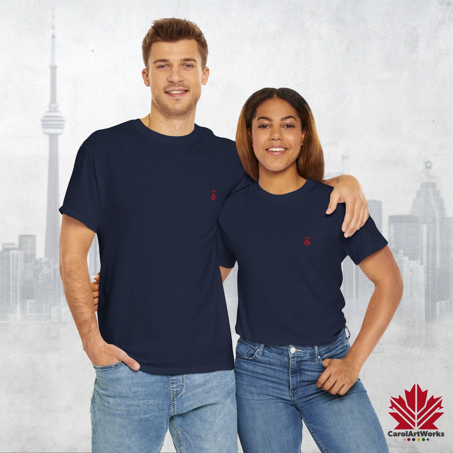 “WE CAN” with Maple Leaf Unisex Cotton Tee – Casual Comfort for Every Occasion