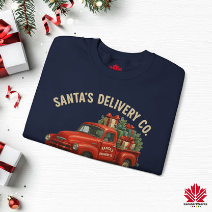 Santa’s Delivery Truck Sweatshirt | Vintage Christmas Crewneck | Canadian Fleece, Premium Quality