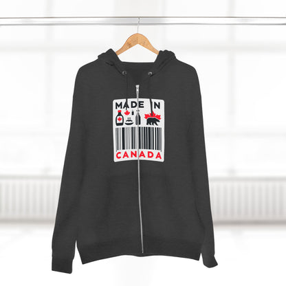 Sweat à capuche unisexe zippé « Fabriqué au Canada » – Minimaliste, ludique et fier