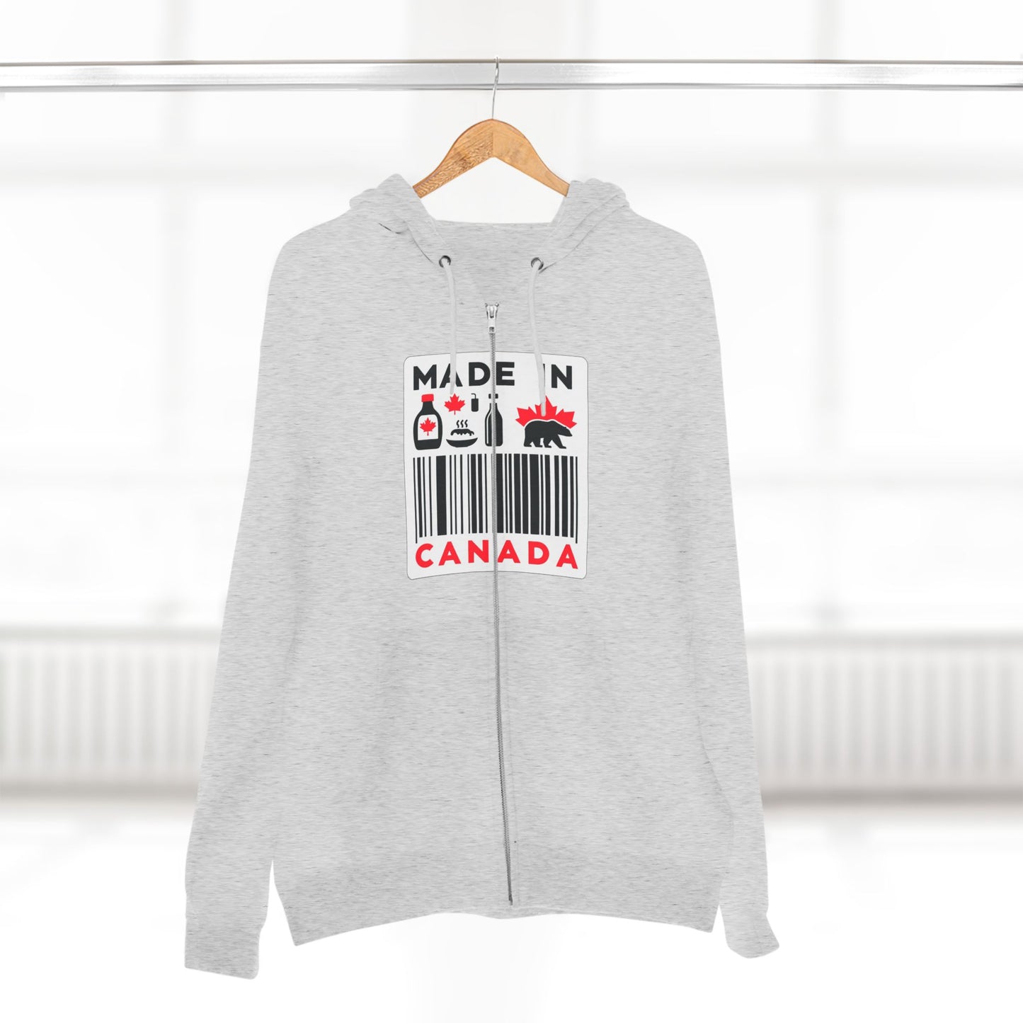 Sweat à capuche unisexe zippé « Fabriqué au Canada » – Minimaliste, ludique et fier