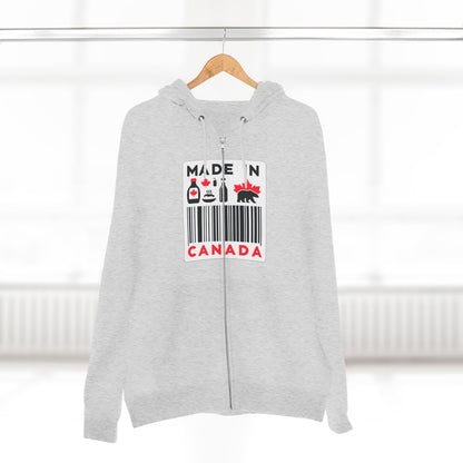 Sweat à capuche unisexe zippé « Fabriqué au Canada » – Minimaliste, ludique et fier