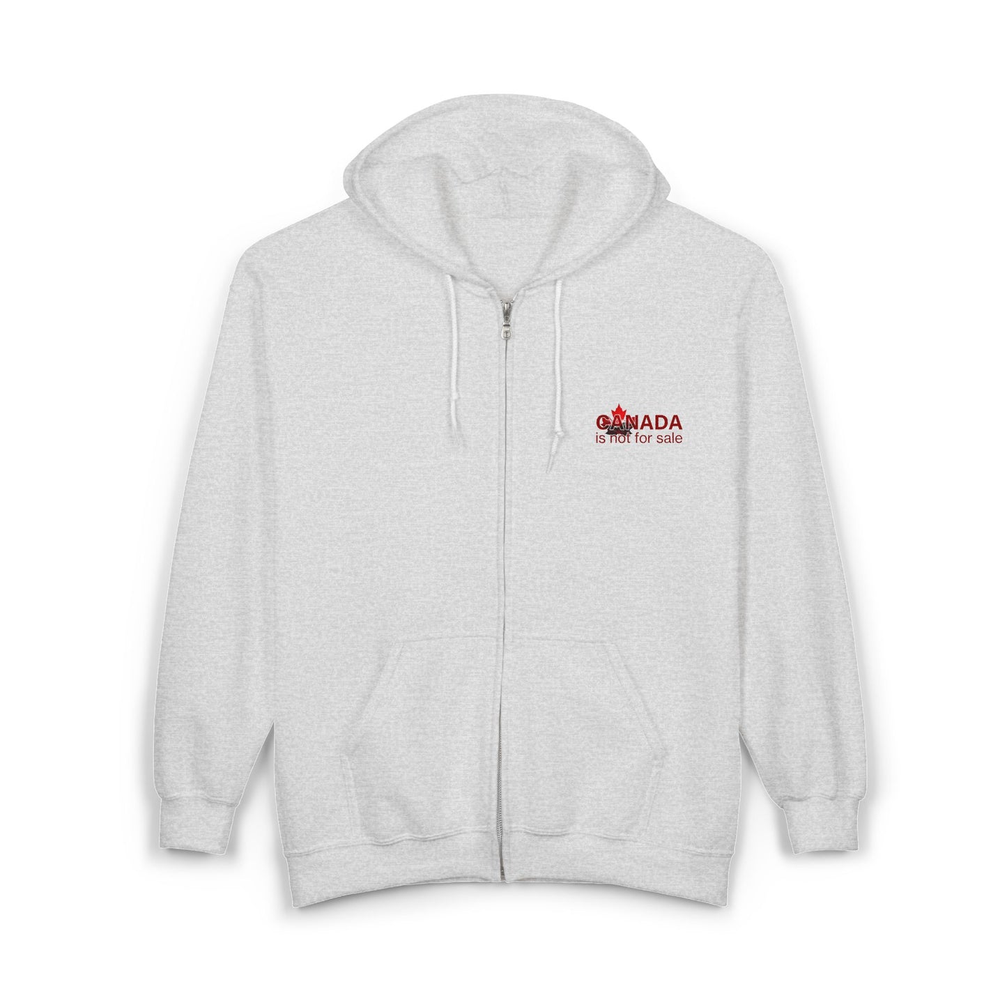 Le Canada n'est pas à vendre. Sweat à capuche zippé minimaliste – Petits caractères, message fort