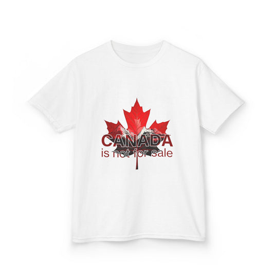 T-shirt enfant « Le Canada n'est pas à vendre » – Impression grand format, fiers petits Canadiens