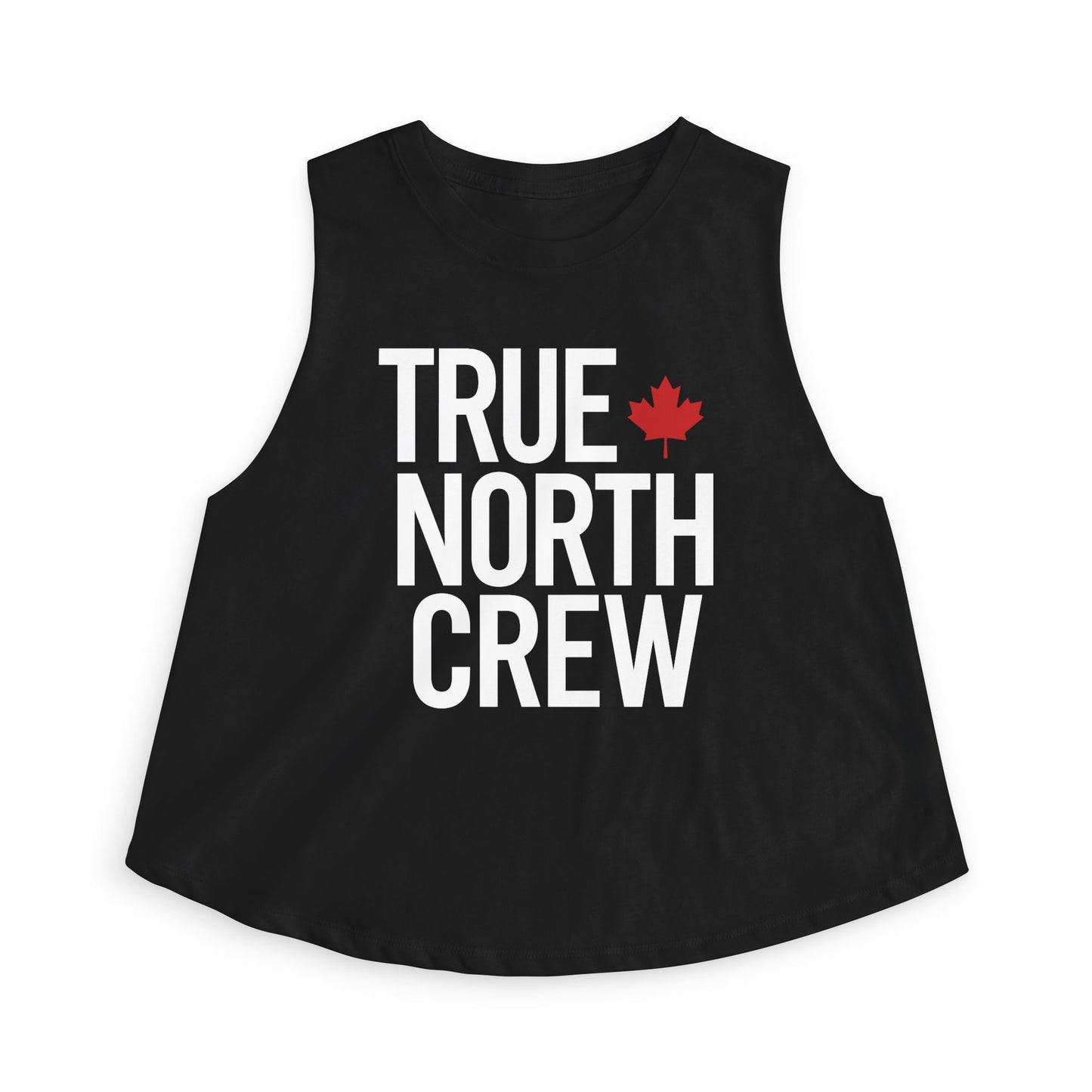 “True North Crew” Cropped Tank - Trendy Canada Lifestyle Graphic