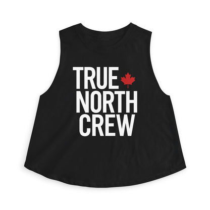 “True North Crew” Cropped Tank - Trendy Canada Lifestyle Graphic