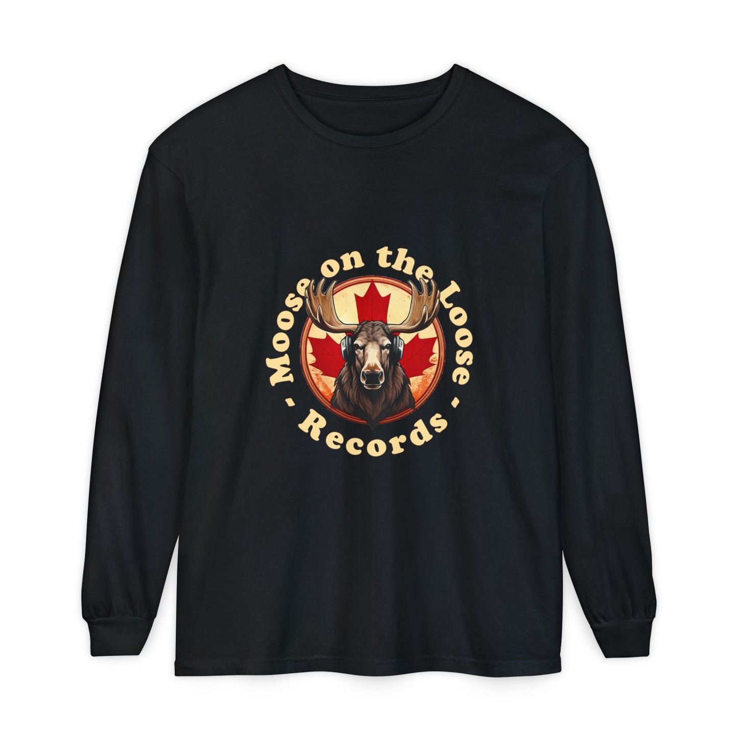 Moose on the Loose Records Longsleeve – Relaxed Fit, Moose‑Powered Canadian Beat