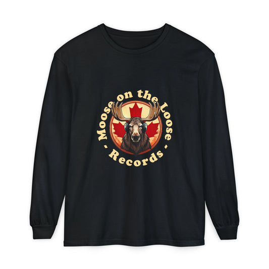 Moose on the Loose Records Longsleeve – Relaxed Fit, Moose‑Powered Canadian Beat