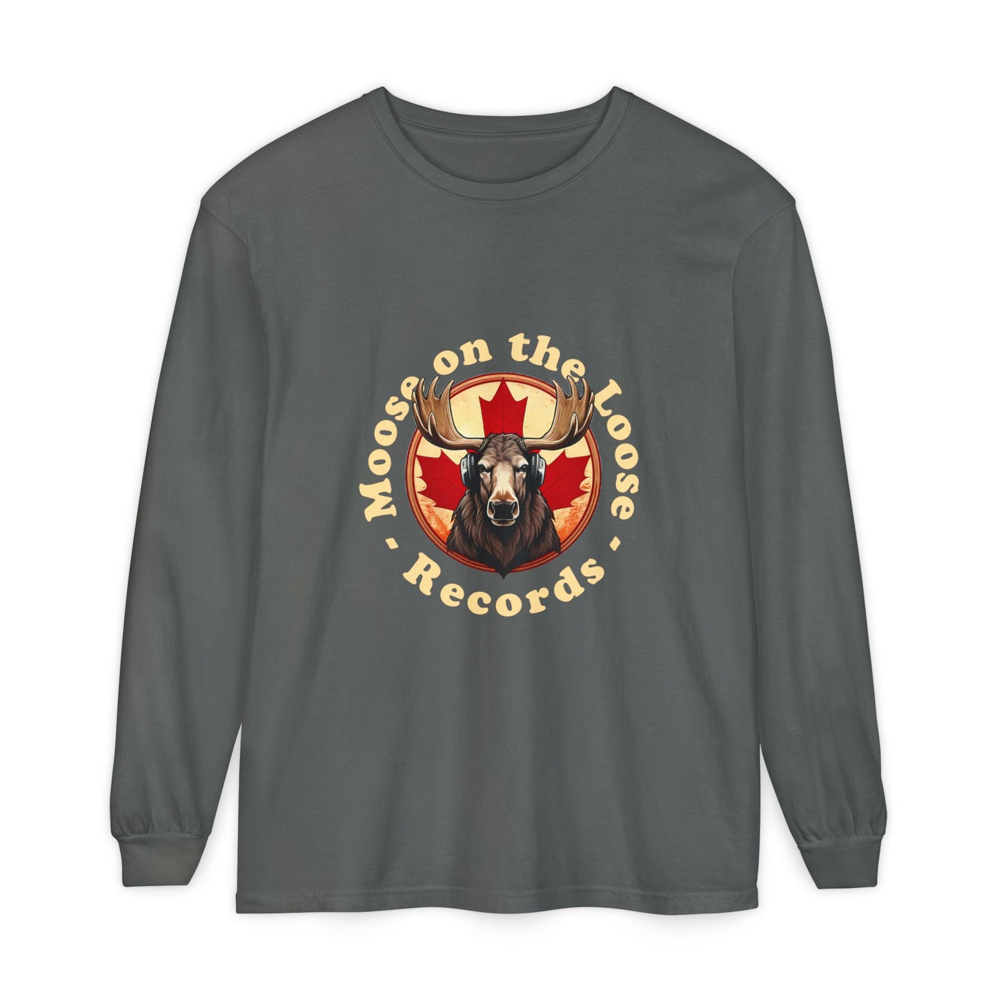 Moose on the Loose Records Longsleeve – Relaxed Fit, Moose‑Powered Canadian Beat