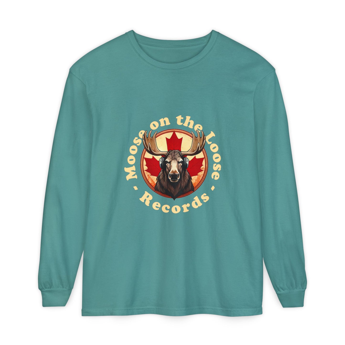 Moose on the Loose Records Longsleeve – Relaxed Fit, Moose‑Powered Canadian Beat