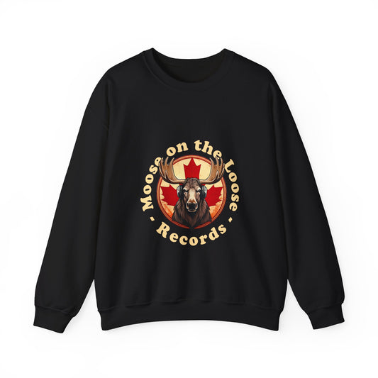 Moose on the Loose Records Crewneck – Cozy Feel, Canadian Groove Legacy