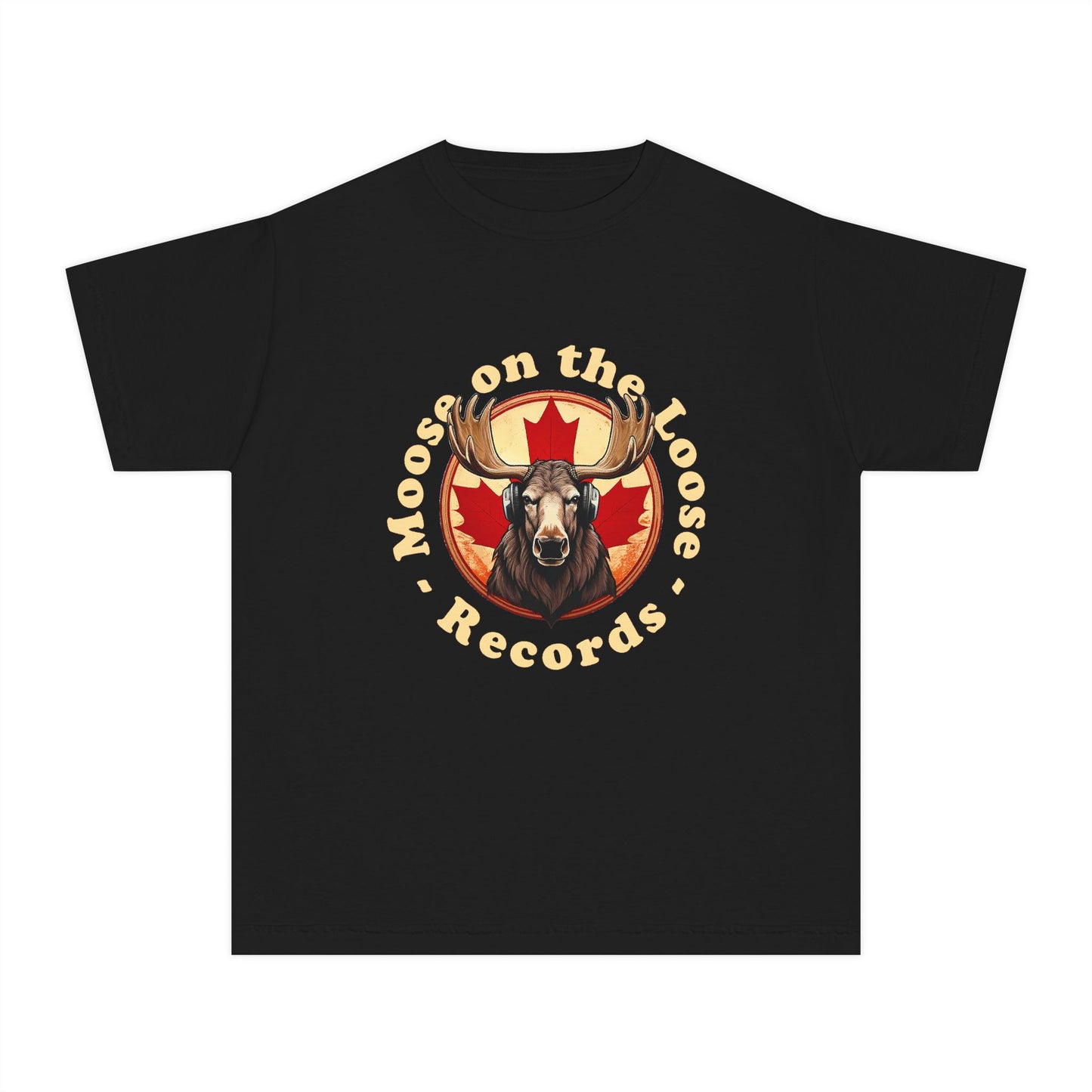 Moose on the Loose Records Premium-T-Shirt für Kinder – Große Elchenergie, stolzer kanadischer Sound