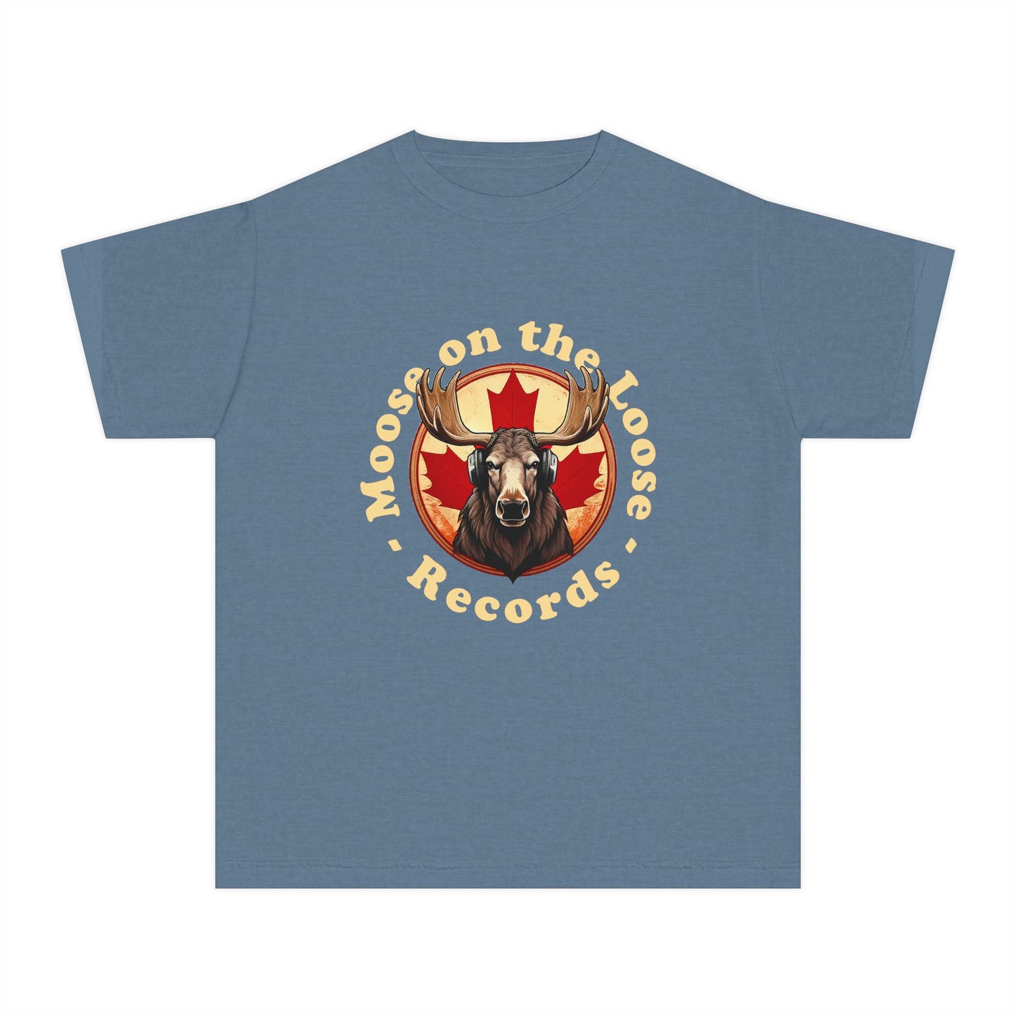 Moose on the Loose Records Premium-T-Shirt für Kinder – Große Elchenergie, stolzer kanadischer Sound
