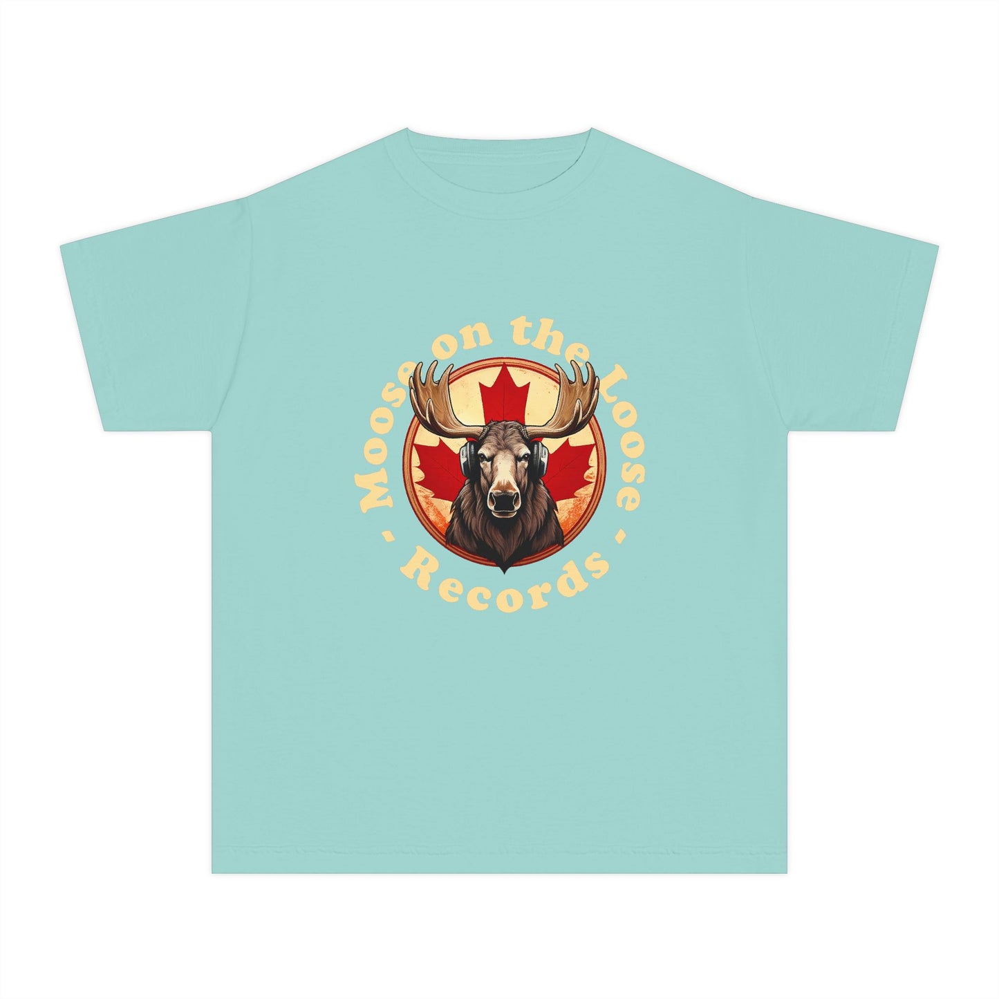 Moose on the Loose Records Premium-T-Shirt für Kinder – Große Elchenergie, stolzer kanadischer Sound