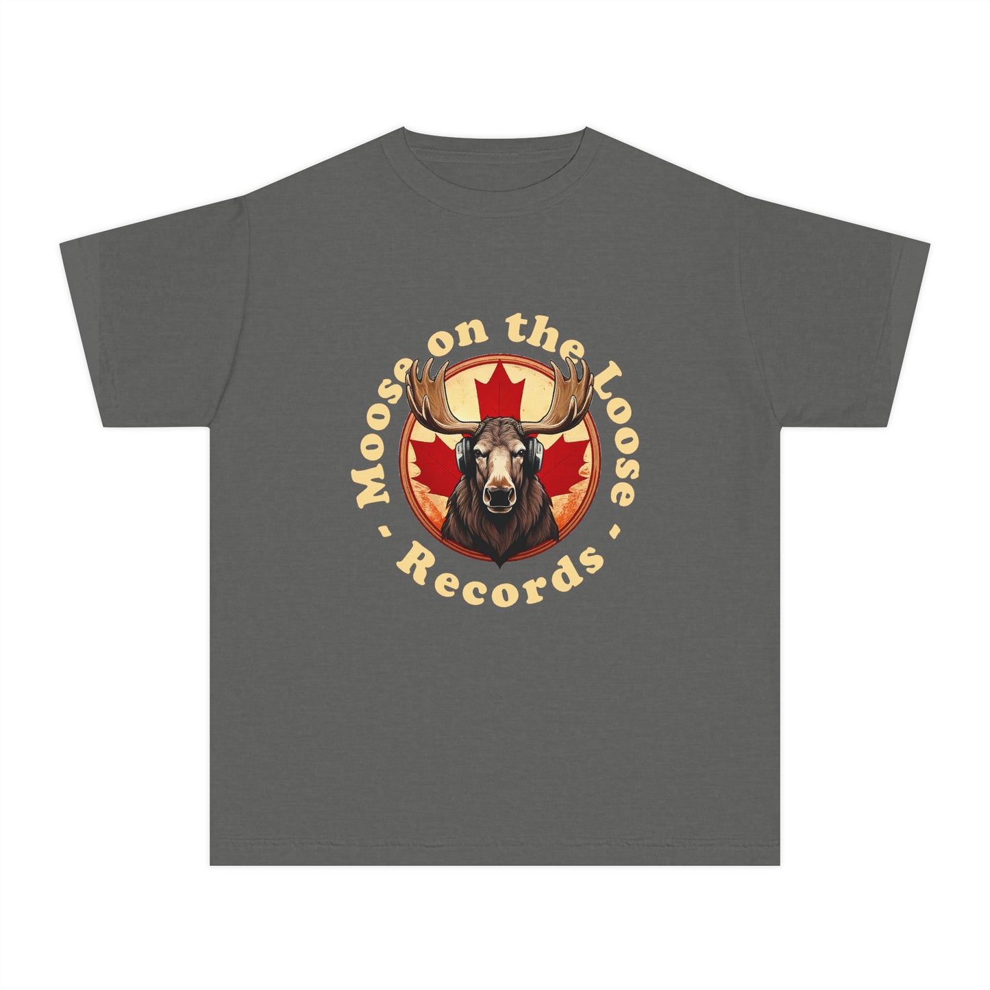 Moose on the Loose Records Premium-T-Shirt für Kinder – Große Elchenergie, stolzer kanadischer Sound