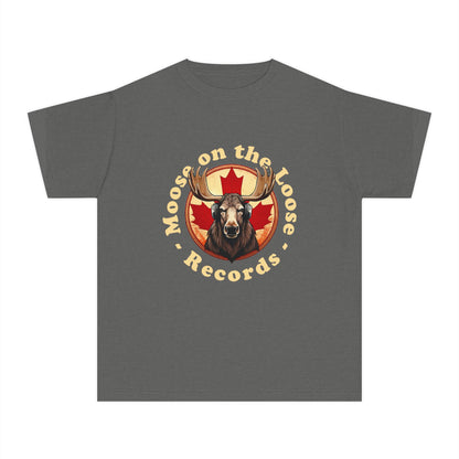 Moose on the Loose Records Premium-T-Shirt für Kinder – Große Elchenergie, stolzer kanadischer Sound