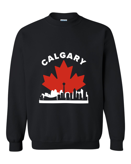 MapleLine Calgary Classic Crewneck – Cozy Feel with a Bold Skyline