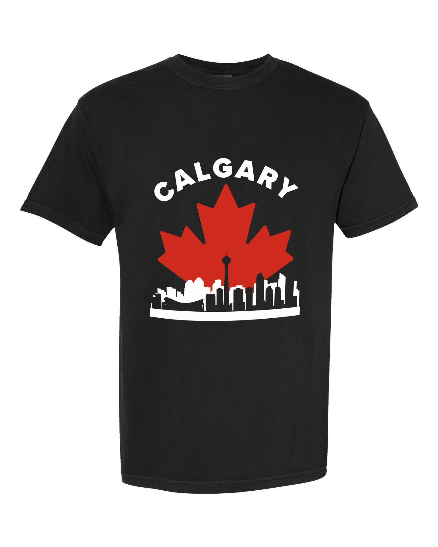 MapleLine Calgary Garment‑Dyed Premium Tee – Soft Texture, Bold Identity