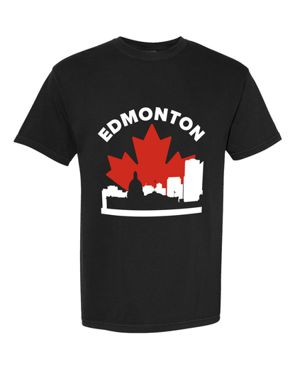 MapleLine Edmonton Garment‑Dyed Premium Tee – Soft Texture, Strong Canadian Pride