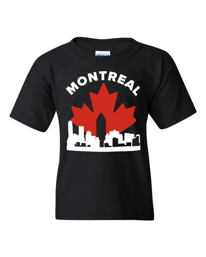 T-shirt en coton épais MapleLine Montréal pour enfants – Un tissu résistant pour les petits rêveurs citadins