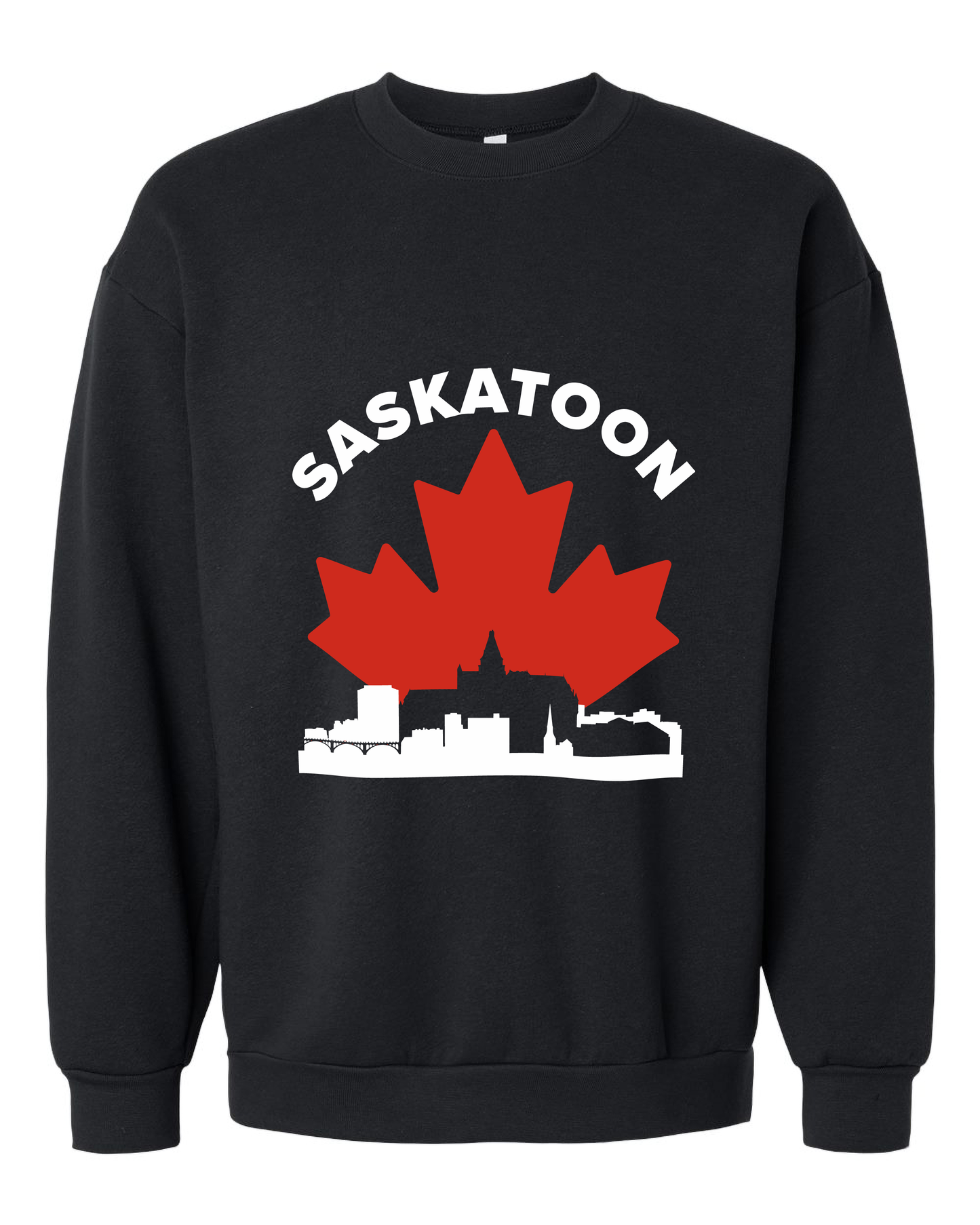 MapleLine Saskatoon Premium Fleece Crewneck – Prairie Warmth with River‑City Soul