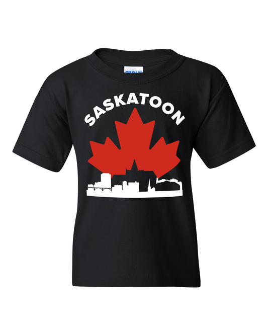 MapleLine Saskatoon Kids Heavy Cotton Tee – Strong Fabric for Little Prairie Hearts