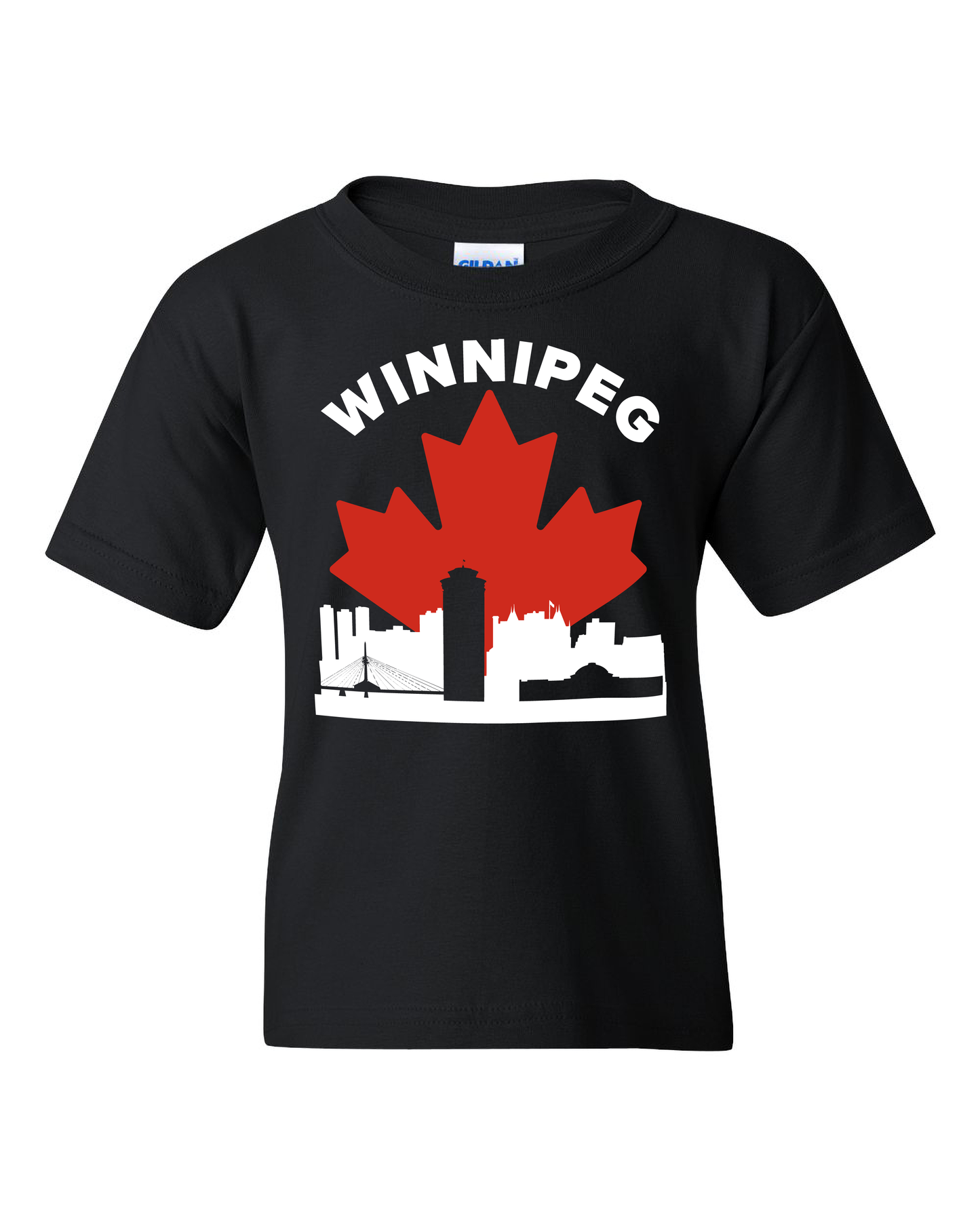 MapleLine Winnipeg Kinder-T-Shirt aus schwerer Baumwolle – Strapazierfähiges Material für kleine Winterhelden