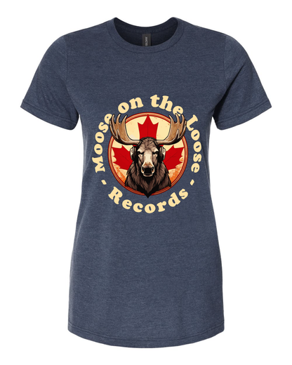Moose on the Loose Records Damen-T-Shirt – Lässiger Stil, kanadischer Indie-Spirit