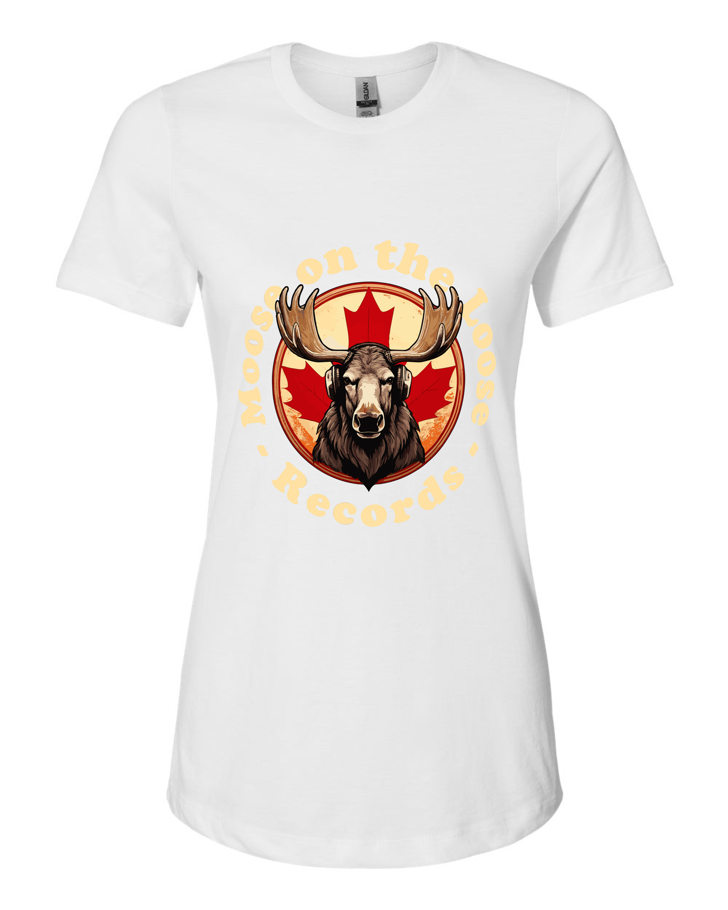 Moose on the Loose Records Damen-T-Shirt – Lässiger Stil, kanadischer Indie-Spirit
