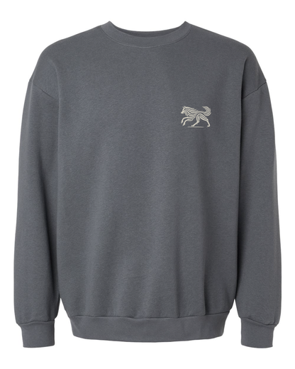 Into the Quiet – Nordic Wolf Premium Crewneck with grounded comfort