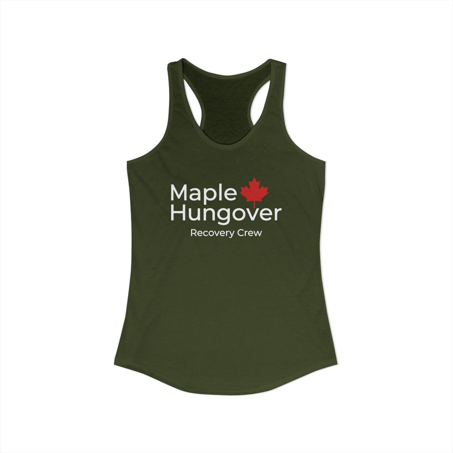 “Maple Hungover” Women’s Racerback Tank - Funny Recovery Crew Vibes