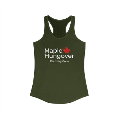 “Maple Hungover” Women’s Racerback Tank - Funny Recovery Crew Vibes