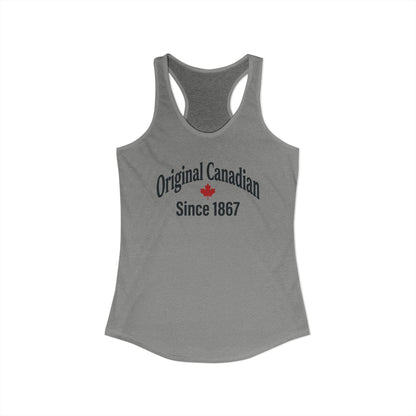“Original Canadian Since 1867” Women’s Racerback Tank - Vintage Maple Pride