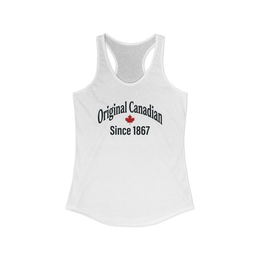 “Original Canadian Since 1867” Women’s Racerback Tank - Vintage Maple Pride