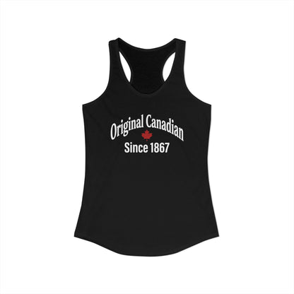 “Original Canadian Since 1867” Women’s Racerback Tank - Vintage Maple Pride