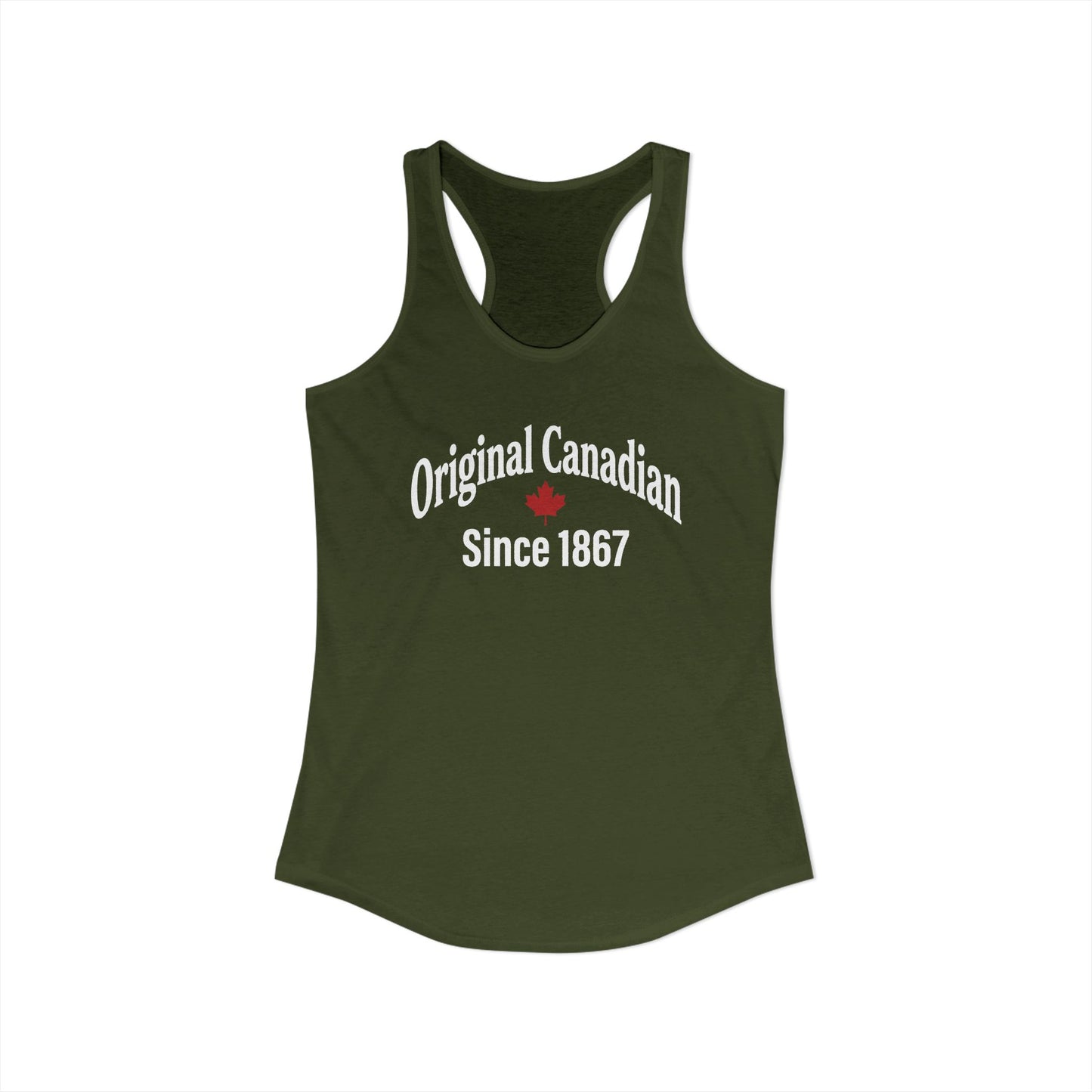“Original Canadian Since 1867” Women’s Racerback Tank - Vintage Maple Pride