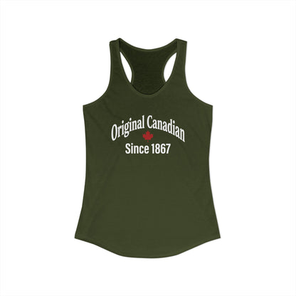 “Original Canadian Since 1867” Women’s Racerback Tank - Vintage Maple Pride